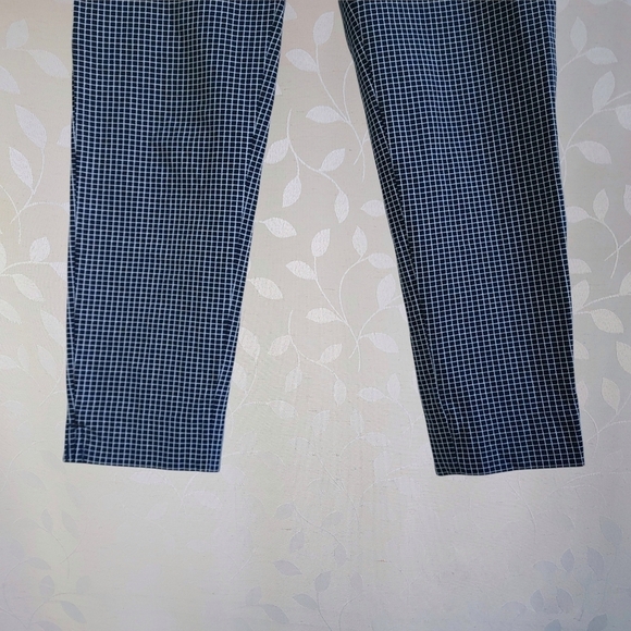 Banana Republic Sloan Fit Windowpane Check Career Trouser Pants Black 6 Petite - Picture 5 of 16